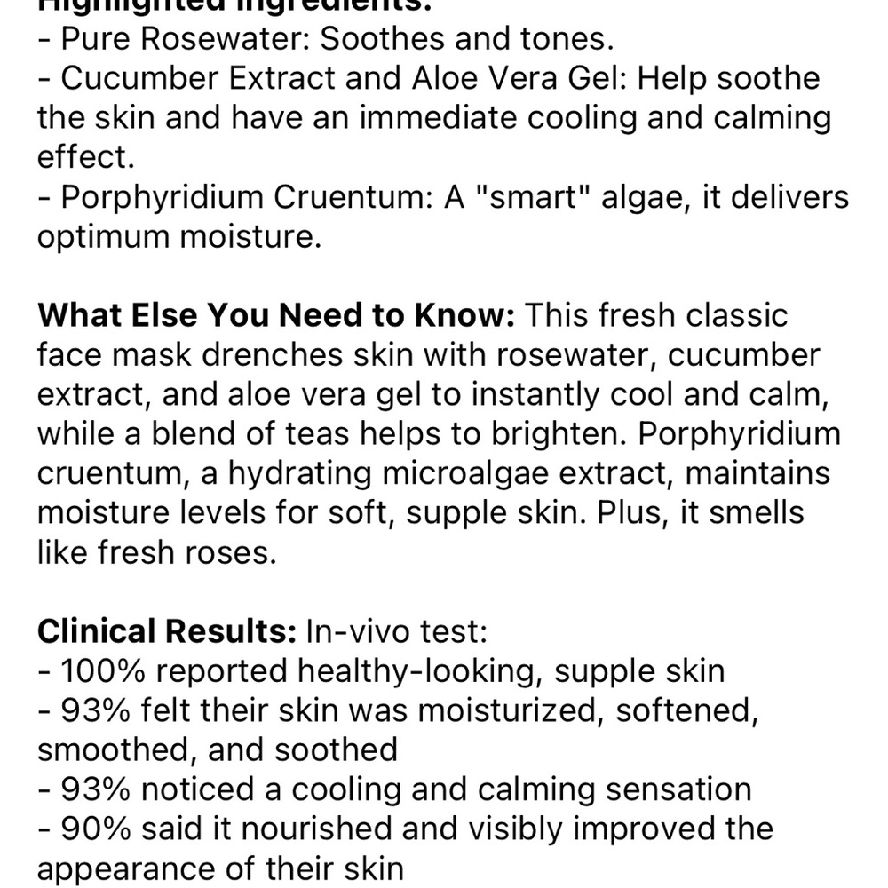 NIB Fresh Rose Mask - Picture 3 of 3